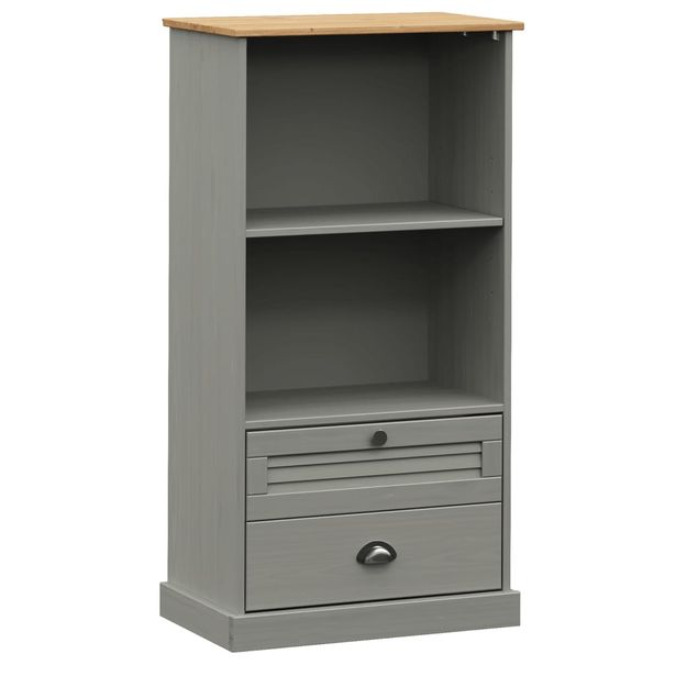 Kirjahylly VIGO harmaa 60x35x114,5 cm täysi mänty (53186)
