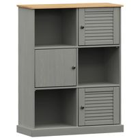 Kirjahylly VIGO harmaa 90x35x114,5 cm täysi mänty (53183)