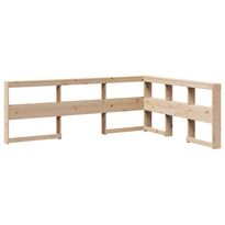 Kirjahyllyn pääty L-muotoinen 135 cm massiivipuumäntyä (59283)