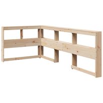 Kirjahyllyn pääty L-muotoinen 80 cm massiivipuumäntyä (59277)