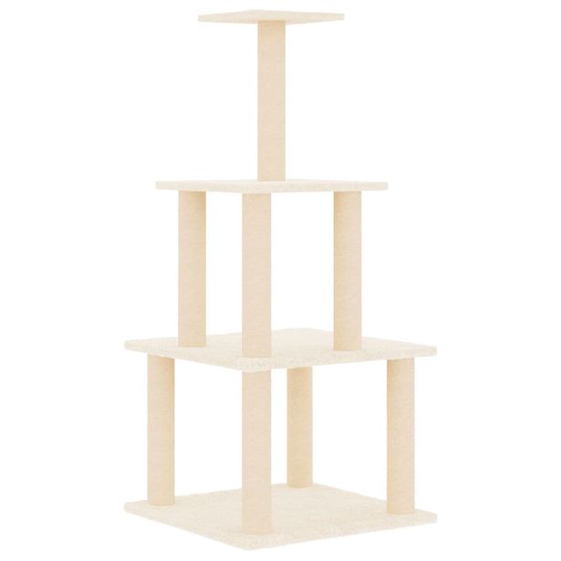 Kissan kiipeilypuu sisal- raapimispylväillä kerma 111 cm (71732)
