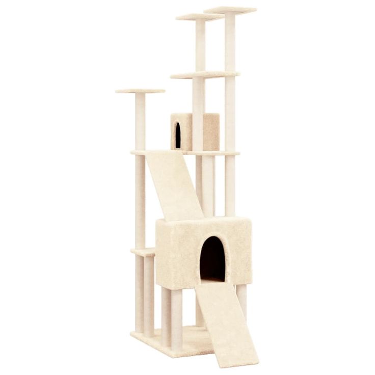 Kissan kiipeilypuu sisal- raapimispylväillä kerma 190 cm (71648)