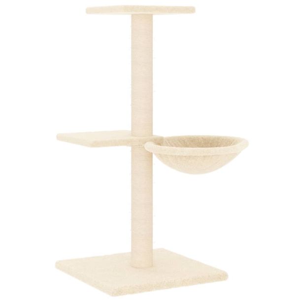 Kissan kiipeilypuu sisal- raapimispylväillä kerma 72 cm (71768)