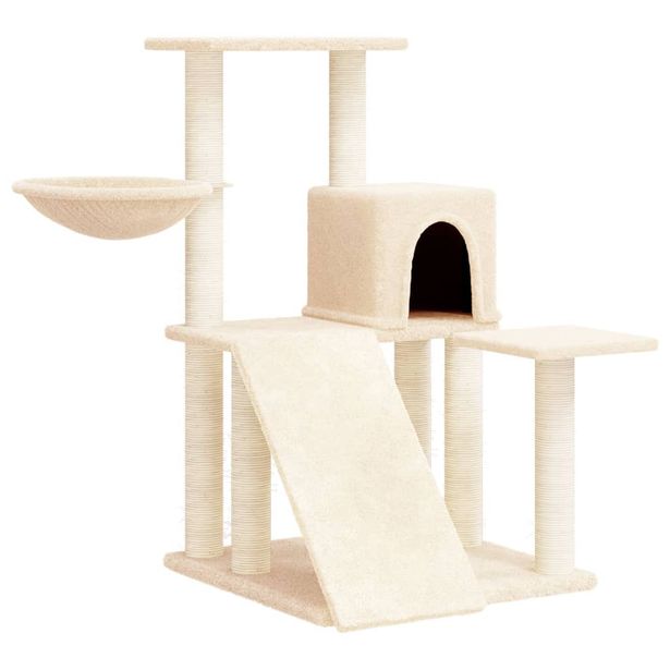 Kissan kiipeilypuu sisal- raapimispylväillä kerma 82 cm (71660)