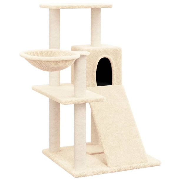 Kissan kiipeilypuu sisal- raapimispylväillä kerma 82 cm (71666)