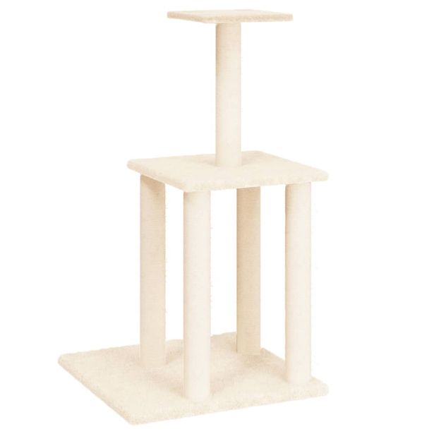 Kissan kiipeilypuu sisal- raapimispylväillä kerma 85,5 cm (71738)