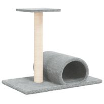Kissan raapimispylväs tunnelilla vaaleanharmaa 60x34,5x50 cm (71697)