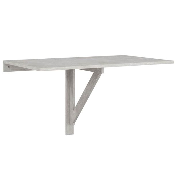 Klaffipöytä seinälle betoninharmaa 100x60x56 cm tekninen puu (42648)