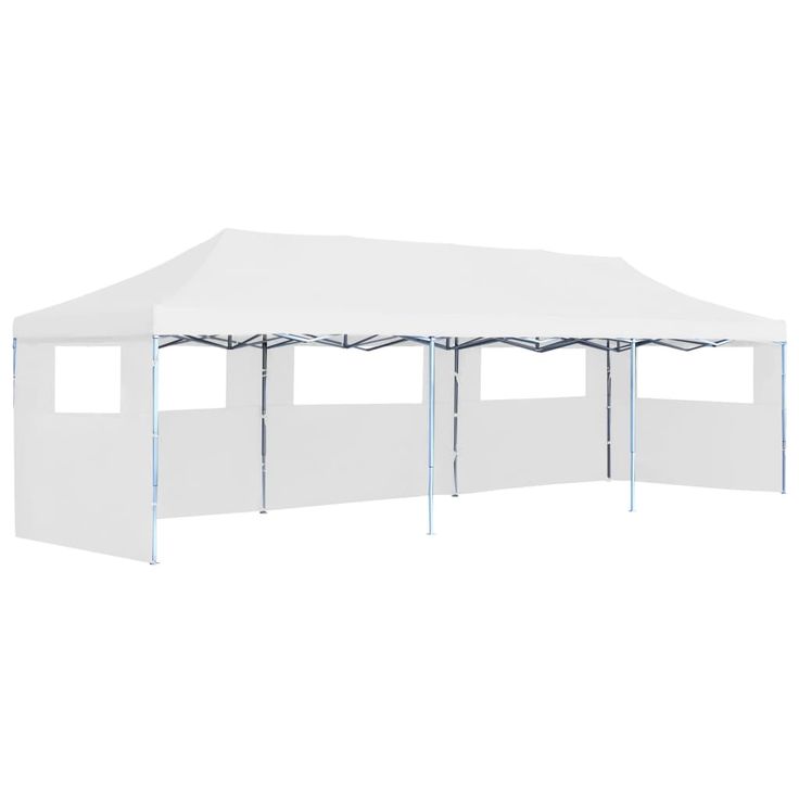Kokoontaitettava pop-up juhlateltta 5 sivuseinää 3x9m valkoinen