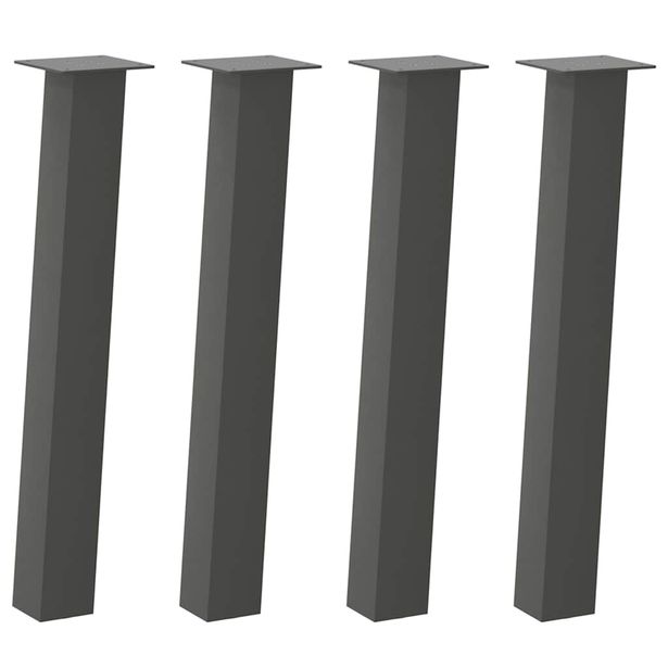 Konsolipöydän jalat 4 kpl antrasiittia 72 cm teräs (12506)