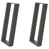 konsolipöydän jalat U-muotoiset 2 kpl antrasiittia 38x(72-73)cm (12782)