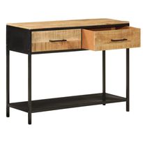 Konsolipöytä 100x35x76 cm täysi mangopuu ja rauta (58581)