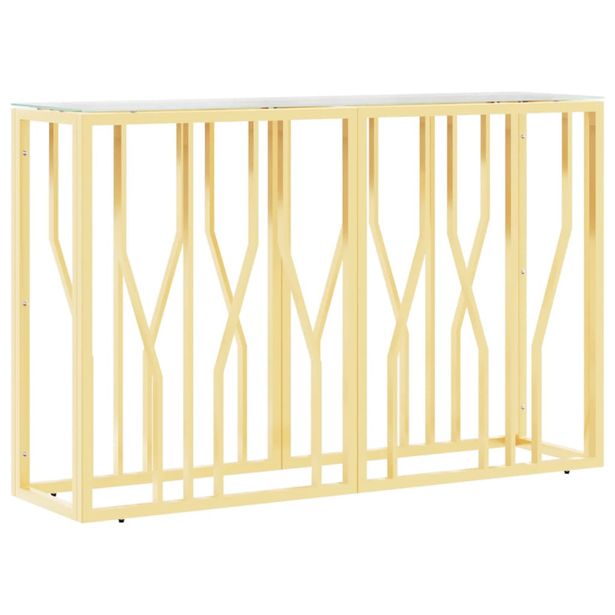 Konsolipöytä 110x30x70 cm ruostumaton teräs ja lasi (50026)