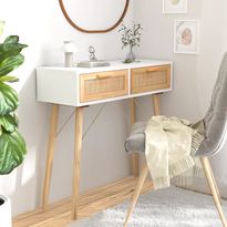 Konsolipöytä 80x30x75cm, mänty ja rottinki, eri värejä