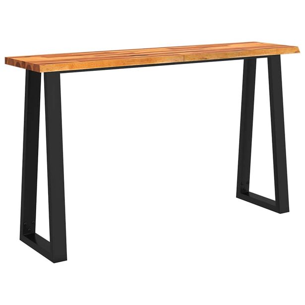 Konsolipöytä elävillä reunoilla 140x40x80 cm täysi akasiapuu (53297)