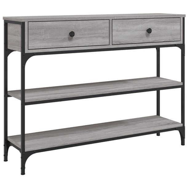 Konsolipöytä harmaa Sonoma 100x25x75 cm tekninen puu (34183)