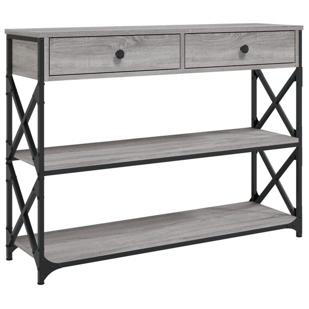 Konsolipöytä harmaa Sonoma 100x28x75 cm tekninen puu (34193)