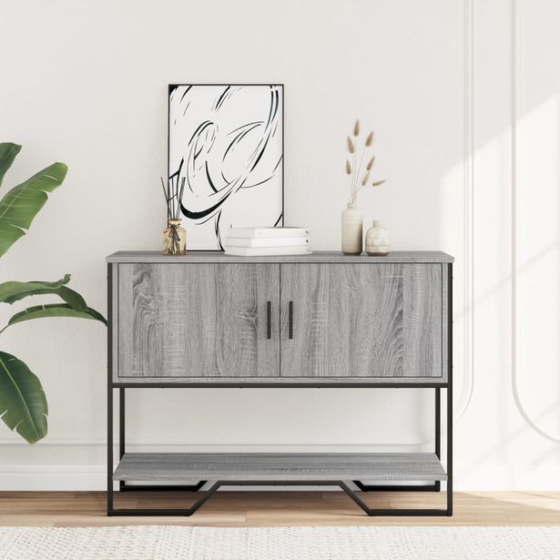 Konsolipöytä harmaa Sonoma 100x35x74,5 cm tekninen puu (48537)