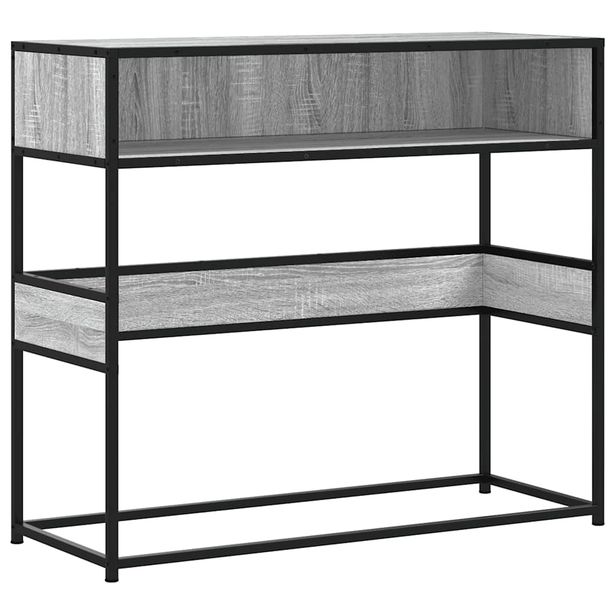 Konsolipöytä harmaa Sonoma 90x35x80 cm tekninen puu (49172)