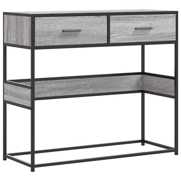 Konsolipöytä harmaa Sonoma 90x35x80 cm tekninen puu (49177)