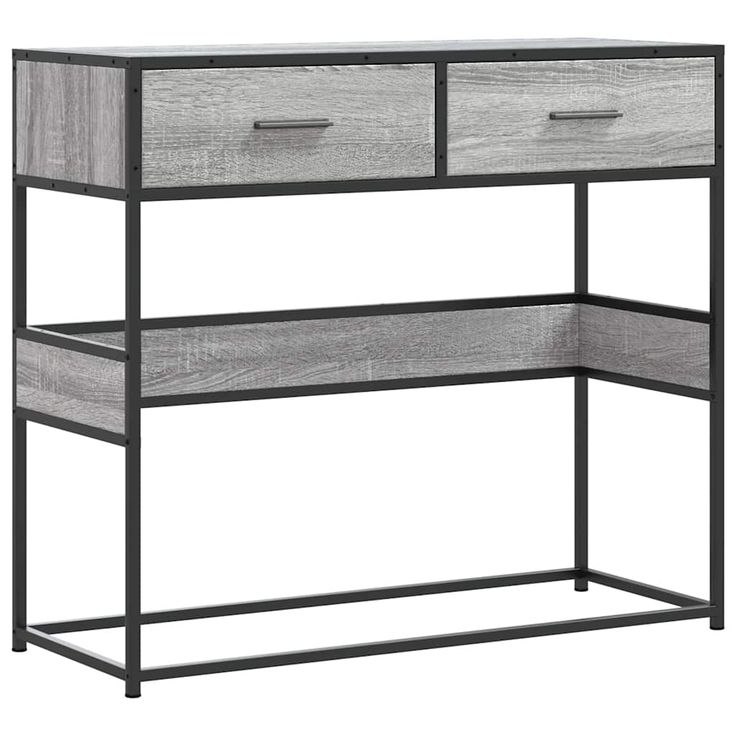 Konsolipöytä harmaa Sonoma 90x35x80 cm tekninen puu (49177)