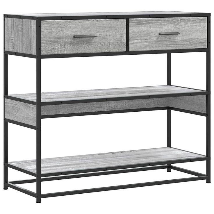 Konsolipöytä harmaa Sonoma 90x35x80 cm tekninen puu (49182)