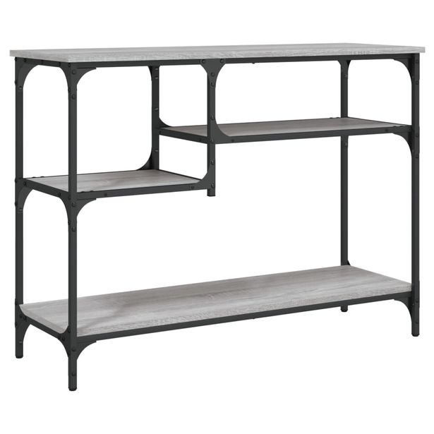 Konsolipöytä hyllyillä harmaa Sonoma 100x35x75 cm (37785)
