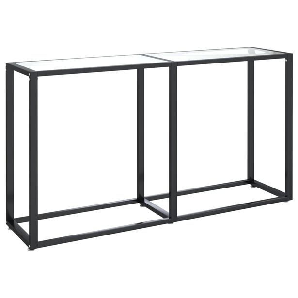 Konsolipöytä läpinäkyvä 140x35x75,5 cm karkaistu lasi (31674)