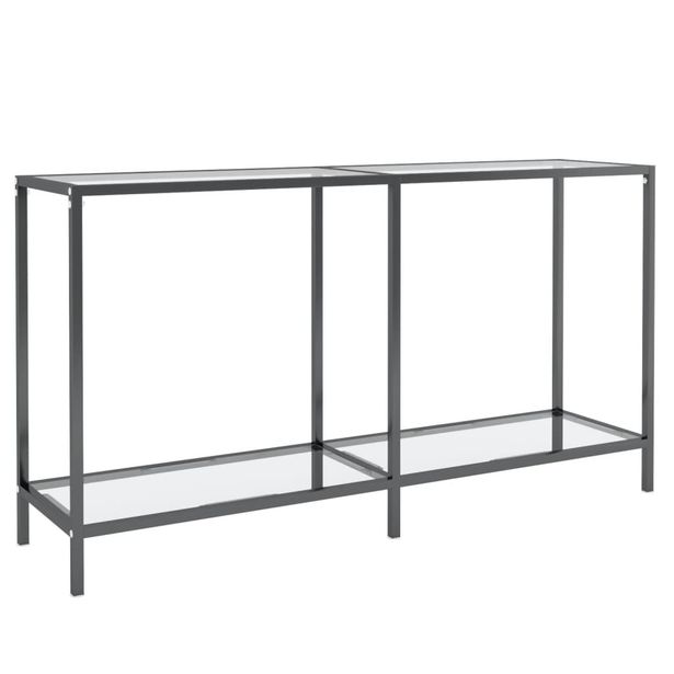 Konsolipöytä läpinäkyvä 140x35x75,5 cm karkaistu lasi (31694)