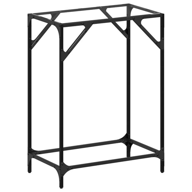 Konsolipöytä läpinäkyvä lasinen pöytälevy 60x35x81 cm teräs (46016)