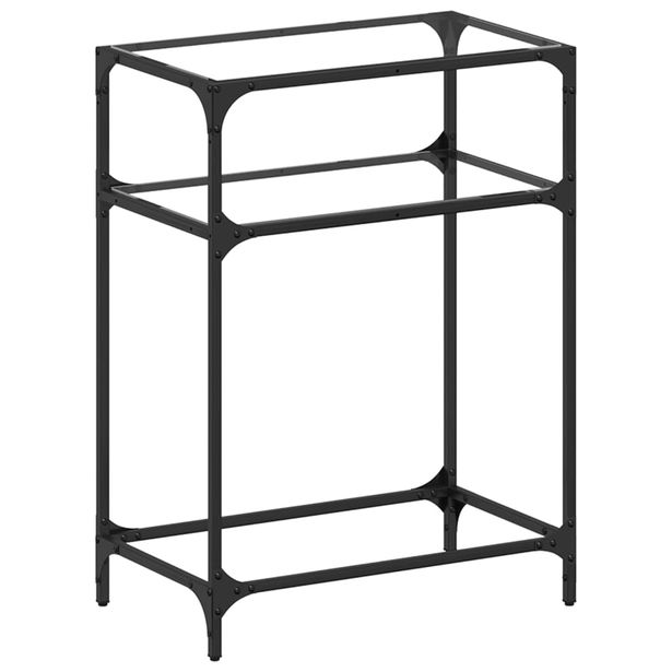 Konsolipöytä läpinäkyvä lasinen pöytälevy 60x35x81 cm teräs (46022)