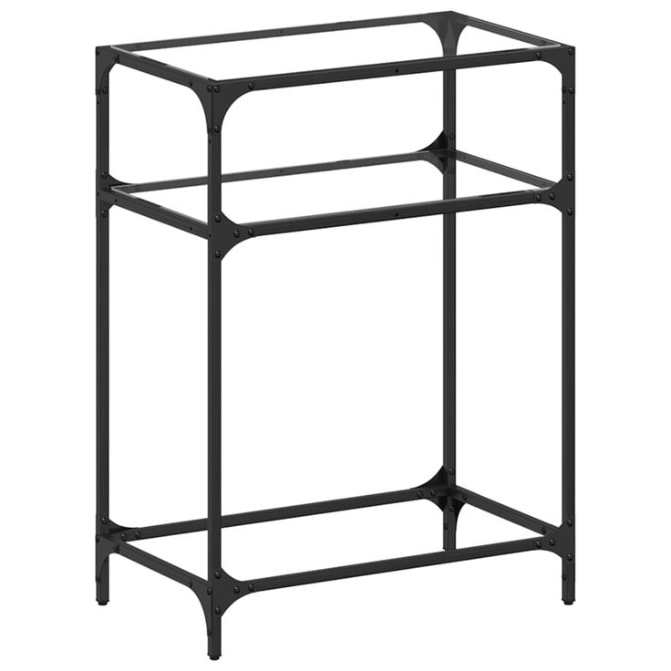 Konsolipöytä läpinäkyvä lasinen pöytälevy 60x35x81 cm teräs (46022)