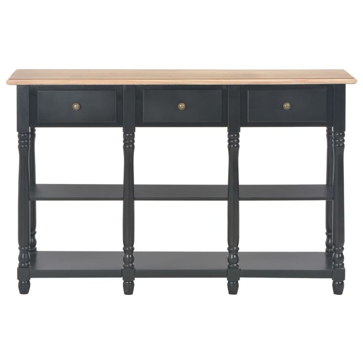 Konsolipöytä musta 110x30x76 cm tekninen puu (54327)