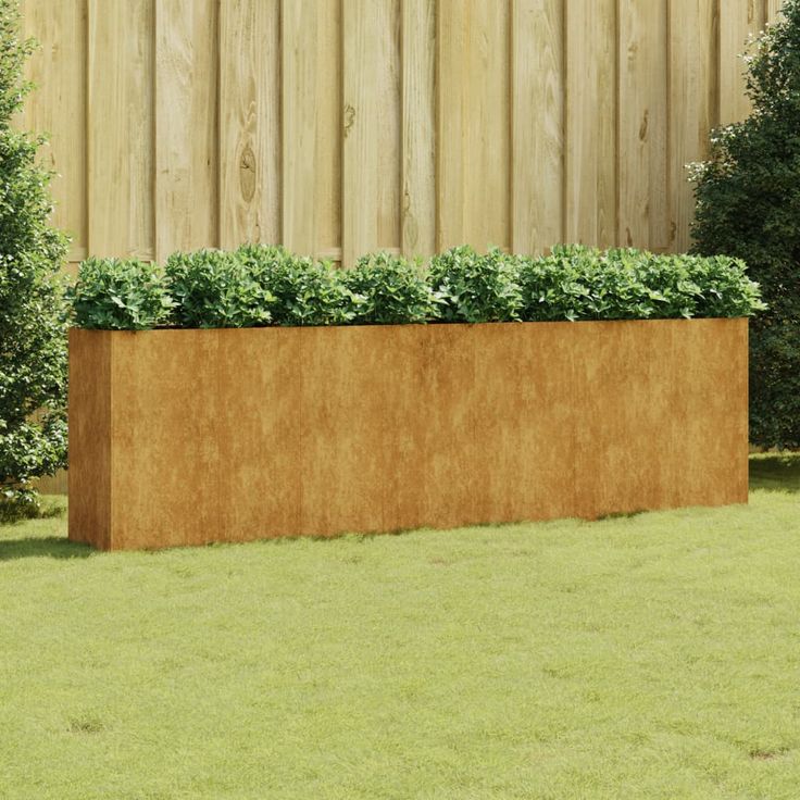 Korotettu kukkalaatikko 280x40x80 cm corten-teräs