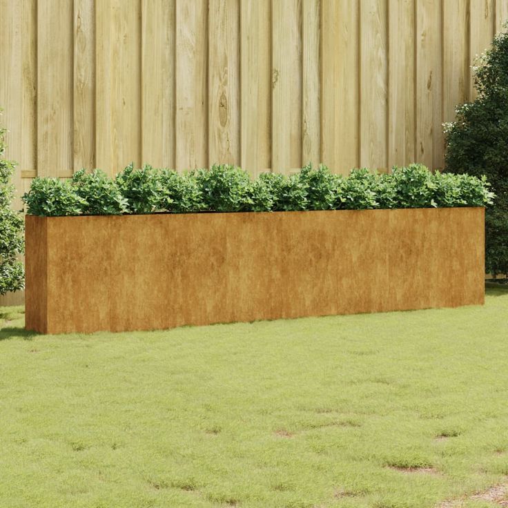 Korotettu kukkalaatikko 360x40x80 cm corten-teräs