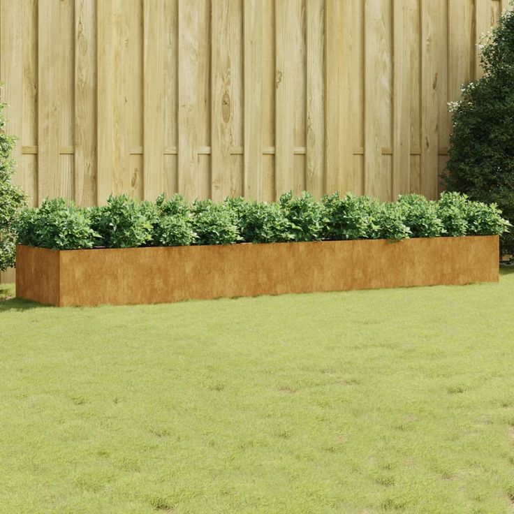 Korotettu kukkalaatikko 360x80x40 cm corten-teräs