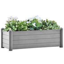 Korotettu kukkalaatikko PP kivenharmaa 100x43x35 cm