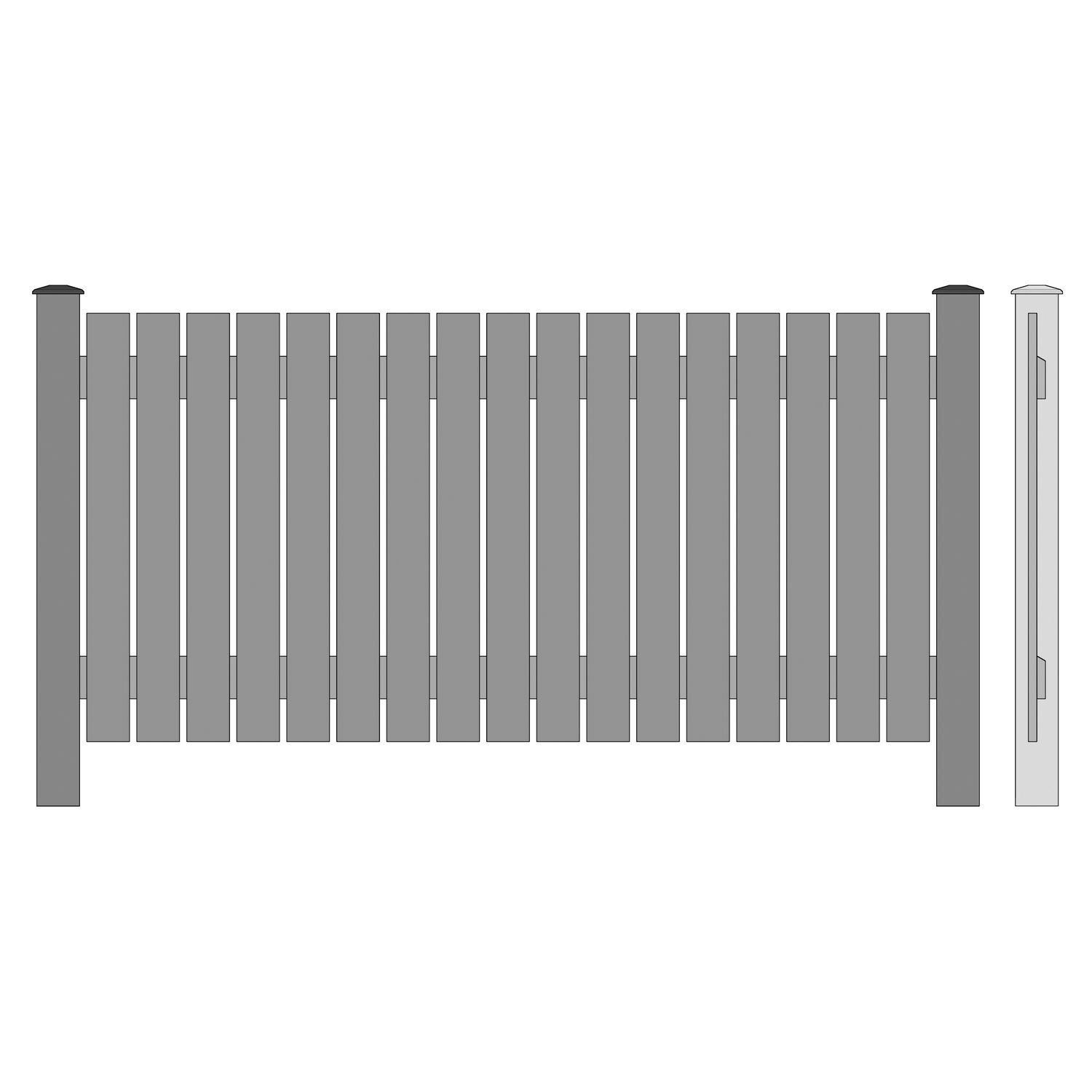 Aitaelementti Kruunuaita Tasa, 1000x2000mm, kuusilauta, pohjamaalattu