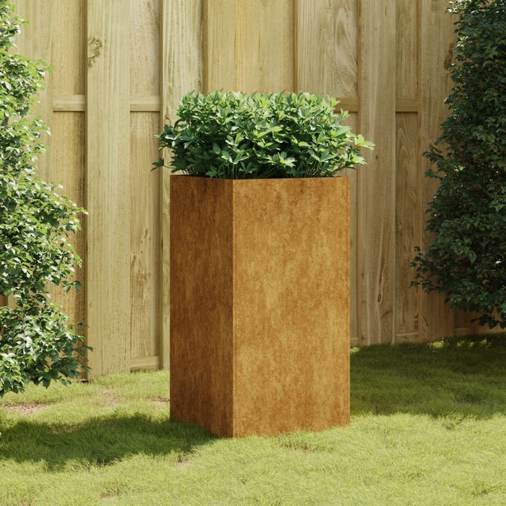 Kukkalaatikko 40x40x80 cm corten-teräs