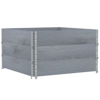 Kukkalaatikko harmaa 100x100 cm täysi mänty (95433)