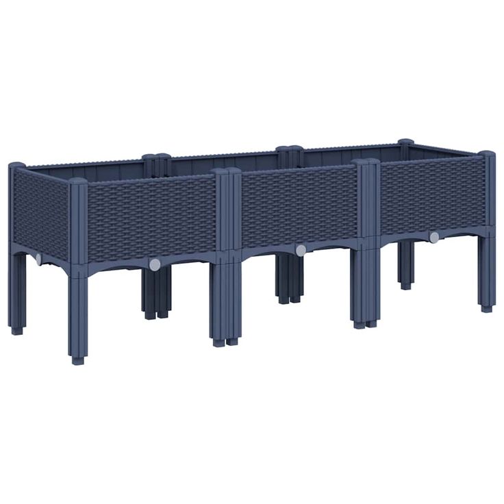 Kukkalaatikko jaloilla harmaa 120x40x42 cm PP (67896)