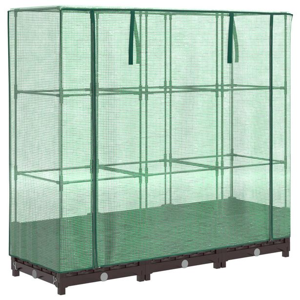 Kukkalaatikko kasvihuonepeitteellä rottinkityyli 120x40x123 cm (15797)