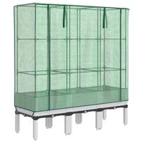 Kukkalaatikko kasvihuonepeitteellä rottinkityyli 120x40x140 cm (15848)