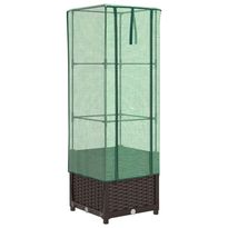 Kukkalaatikko kasvihuonepeitteellä rottinkityyli 40x40x139 cm (15799)