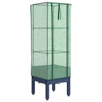 Kukkalaatikko kasvihuonepeitteellä rottinkityyli 40x40x140 cm (15832)