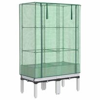 Kukkalaatikko kasvihuonepeitteellä rottinkityyli 80x40x140 cm (15847)