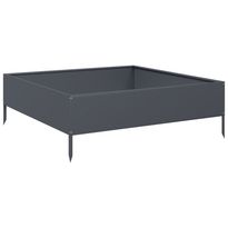 Kukkalaatikko korotettu antrasiitti 100x100x33,5 cm teräs (51026)