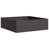 Kukkalaatikko musta 100x100x30 cm teräs (60808)