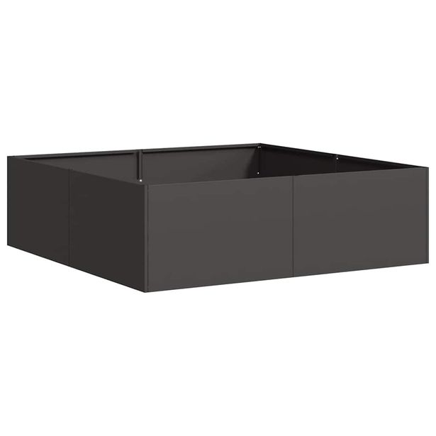 Kukkalaatikko musta 100x100x30 cm teräs (60808)