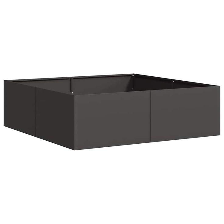 Kukkalaatikko musta 100x100x30 cm teräs (60808)